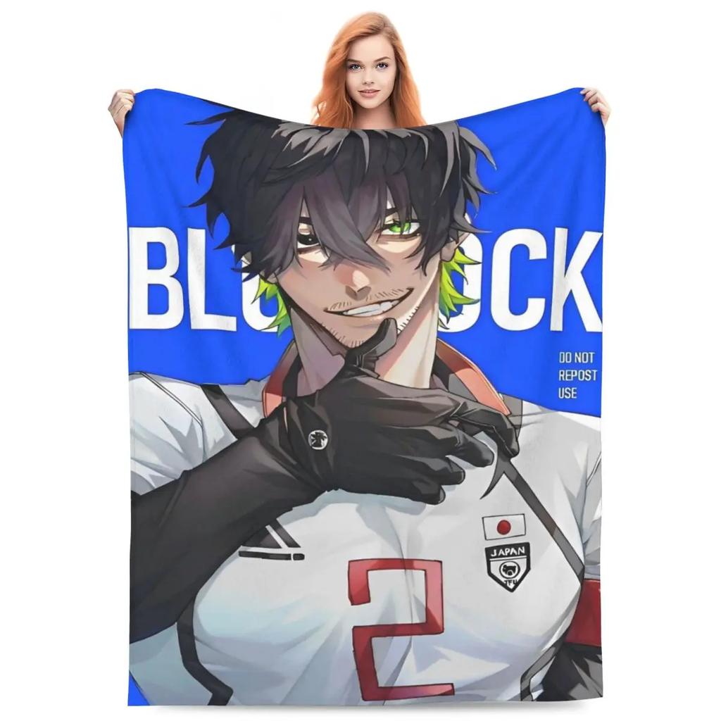 Blue Lock 2 Blankets Manga Anime Plush Novelty Breathable Throw Blanket for Home Restaurant Spring/Autumn