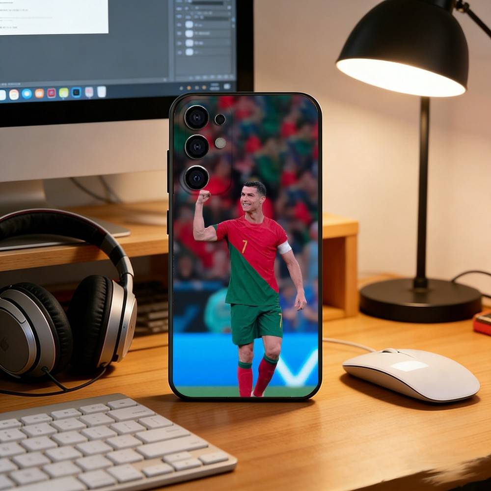 Cristiano Ronaldo Phone Case Black Silicone Soft For Samsung S25,S24,S21,S22,S23,S30,Ultra,S20,Plus,Fe,Lite