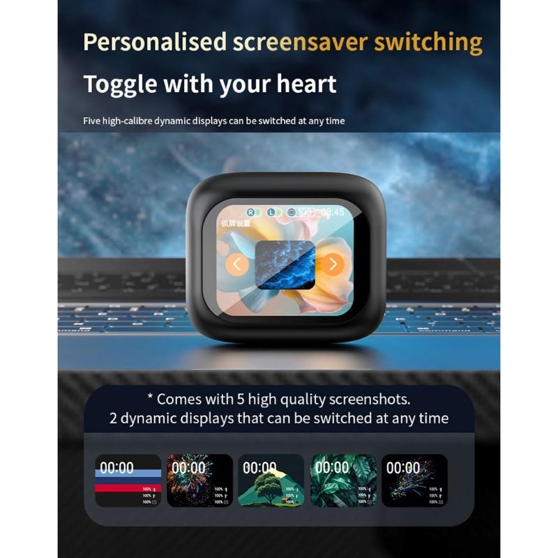 LY30 Wireless Earbuds Touch Control With Colorful LED Display Intelligent Noise Reduction Comfortable Earphones