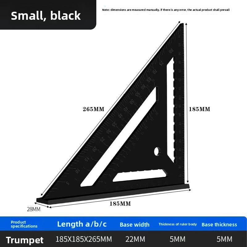 Tempered Plastic High Precision Multi Angle Ruler 90 Degree Right Angle Gauge 45 Degree Thickened Woodworking Measuring Tool