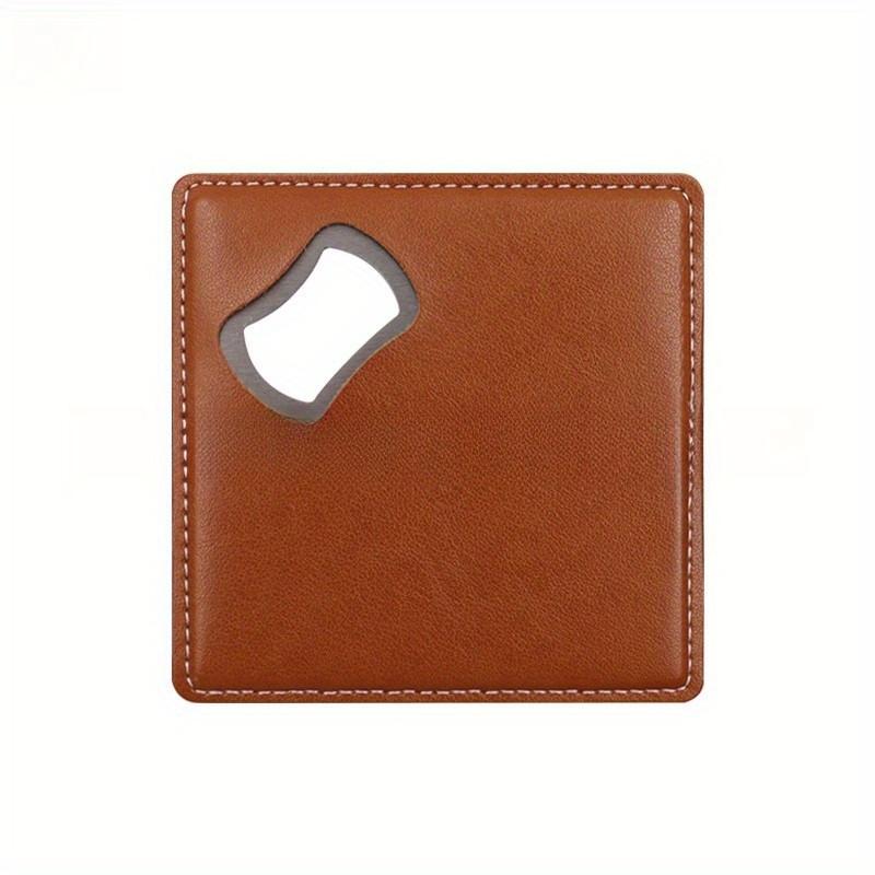 

1Pc Personalized Groomsmen PU Leather Stainless Steel Beer Bottle Opener коричневый