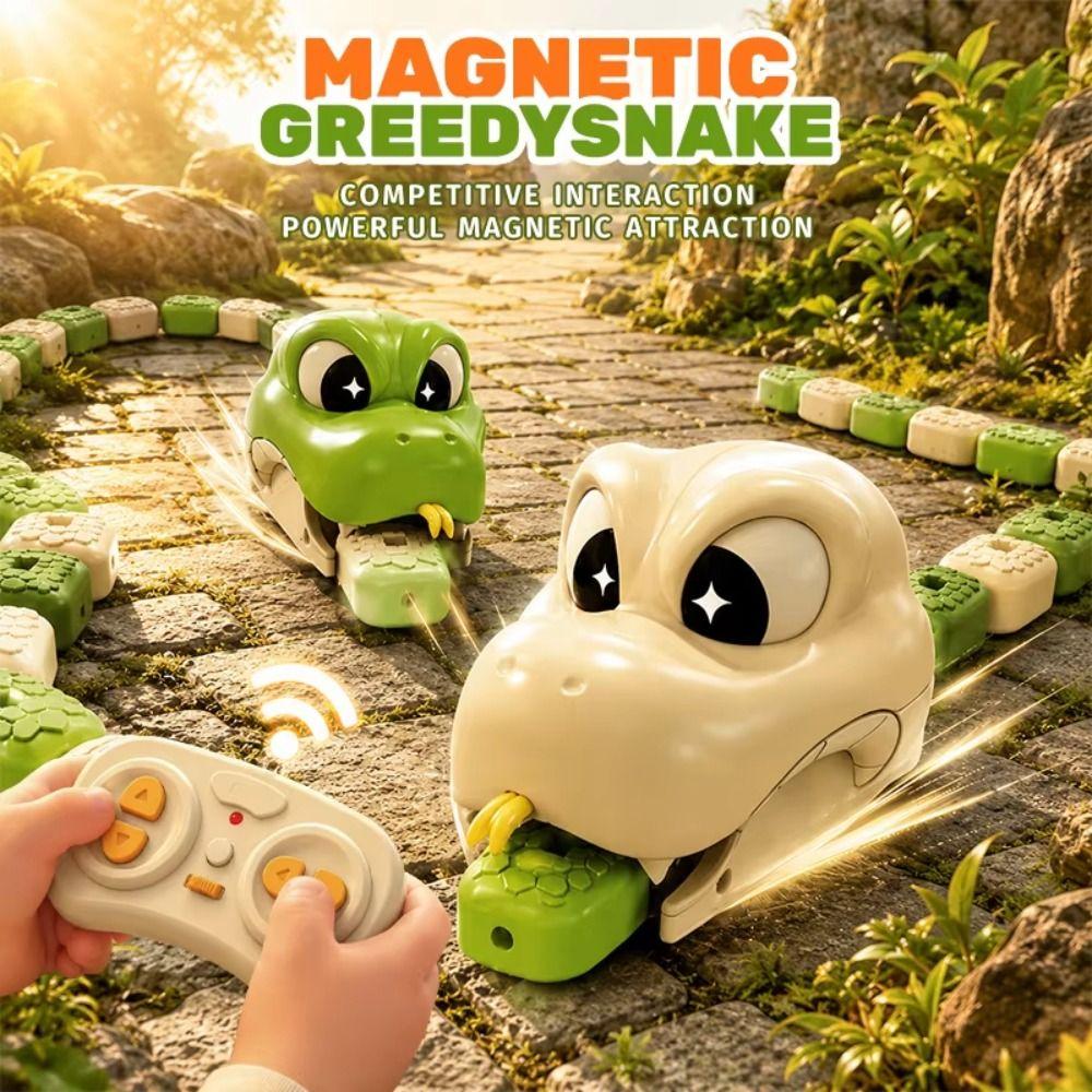 Rechargeable Remote Control Car Magnetic Magnetic RC Car Energy Beans Greedy Snake Car  Boys Toy
