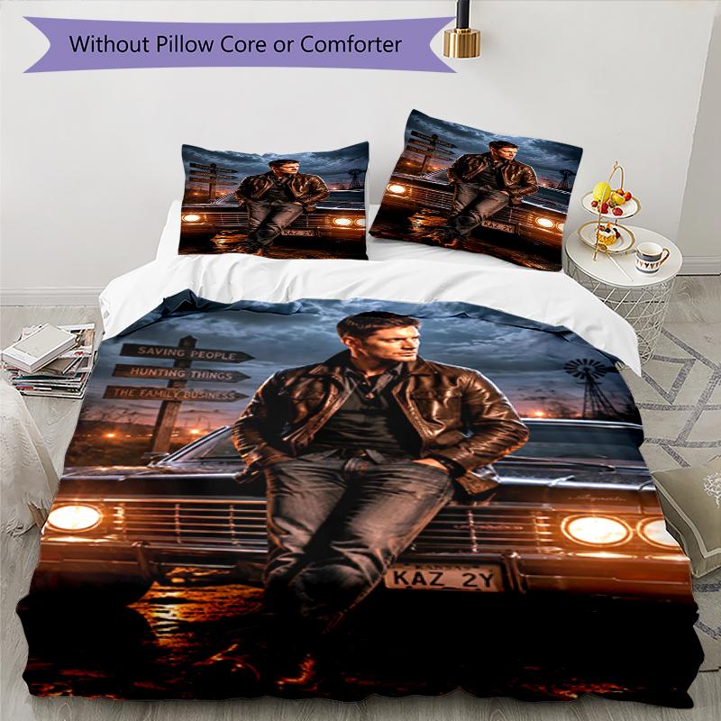 3pcs Supernatural Bedding Set Duvet Cover Closure Includes 1 Duvet Cover & 2 Pillowcases, Soft and Comfortable for All Seasons.