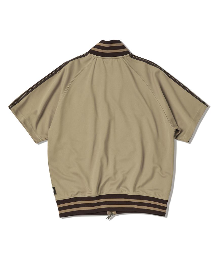 Travel Jersey Track Short Sleeve Jacket Beige