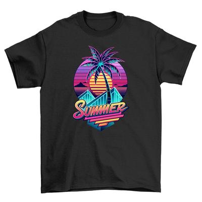 'Summer_92_1'' T-shirt Palma - Divertente tuffo nel '92! 100% cotone, Unisex Pr