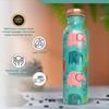 Copper Water Bottle 1 Ltr | Copper Water Bottle with Glass Set | Meena Work | 100% Pure | Leak-Proof | 2 Water Glass 300ml each