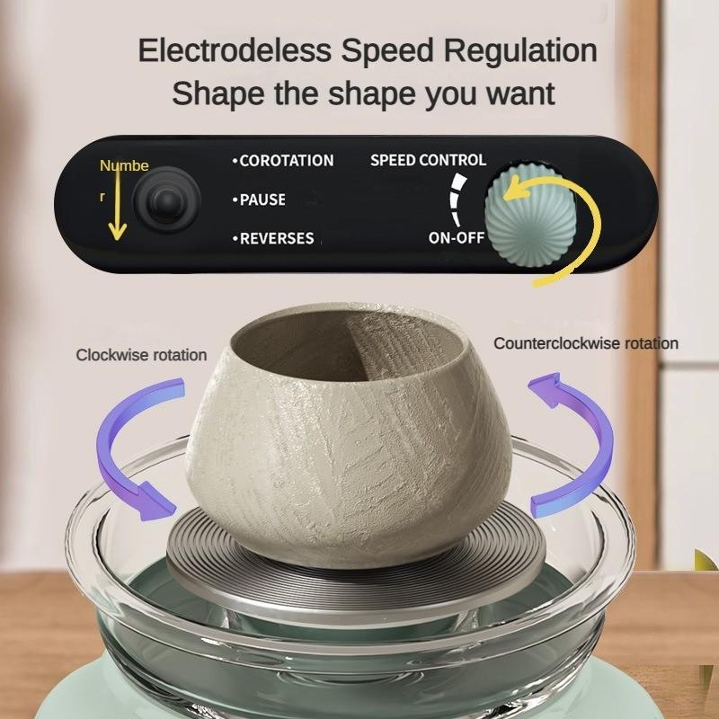Continuously Variable Speed Professional Ceramic Machine Handmade Clay and Pottery Teaching Equipment Grey/Green Electric Pottery Machine