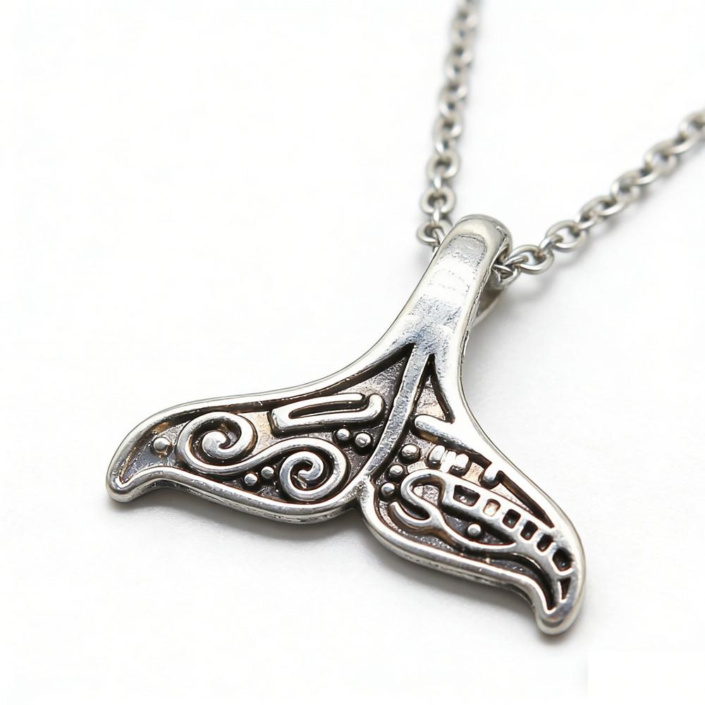 Marine Animals Dolphin Whale Pendant Antique Silver Metal Daughter Choker Necklace Hot Sale Gift