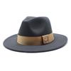 Autumn and Winter Big Eave Hat Fashion Woolen Top Hat Men's and Women's Woolen Panama Jazz Fedora