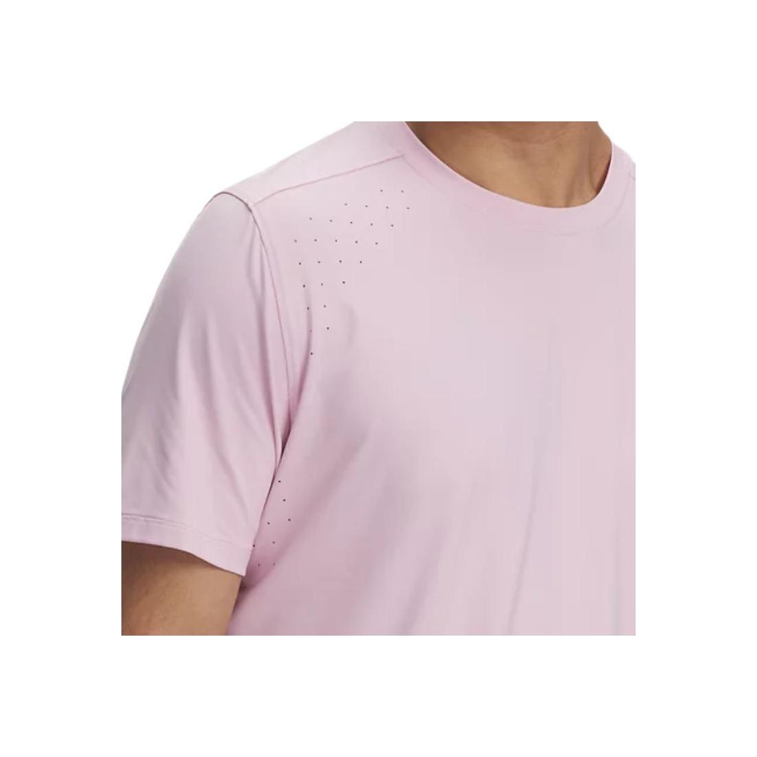 

Under Armour Launch Elite Iso-Chill Solid Breathable Comfortable Soft Skin-Friendly Fashion Short Sleeve T-Shirt Men Tops Pink 1389802-647 3XL