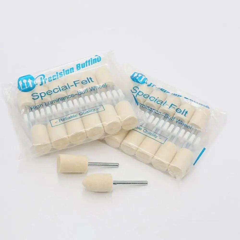 12Pcs 2.35/3mm Wool Felt Mounted Polishing Buffing Wheels OD Range 3-12mm For Dremel Drill RotaryShank Tool Grinding Heads Bits