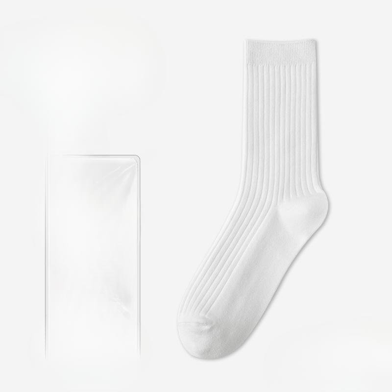 Men's Spring and Autumn Cotton Socks, Sweat-absorbing, Deodorizing, Antibacterial Business Socks, Boneless Solid-color Cotton Socks