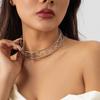 And Cold Metal Choker Necklace Vintage High-end Cross-profile Open Choker