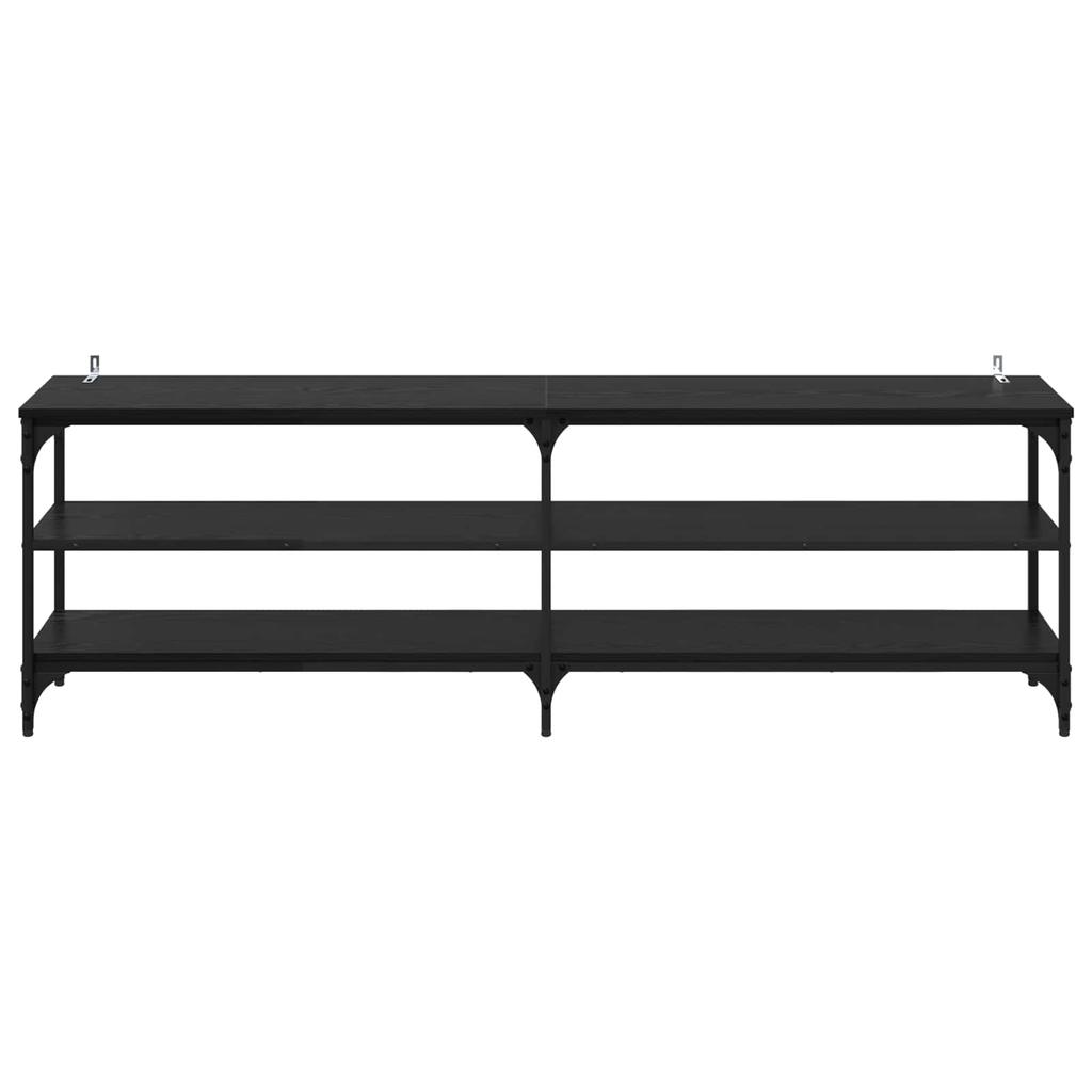 TV Stand In Black Oak Look 160 X 30 X 50 Cm