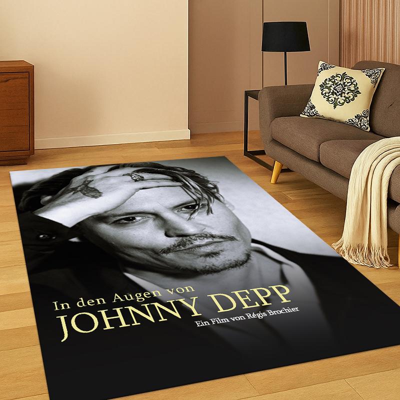 Handsome Johnny Depp Star Carpet Rug for Bedroom Living Room Sofa Playroom Doormat Home Decor,Kid Game Area Rug Non-slip gift