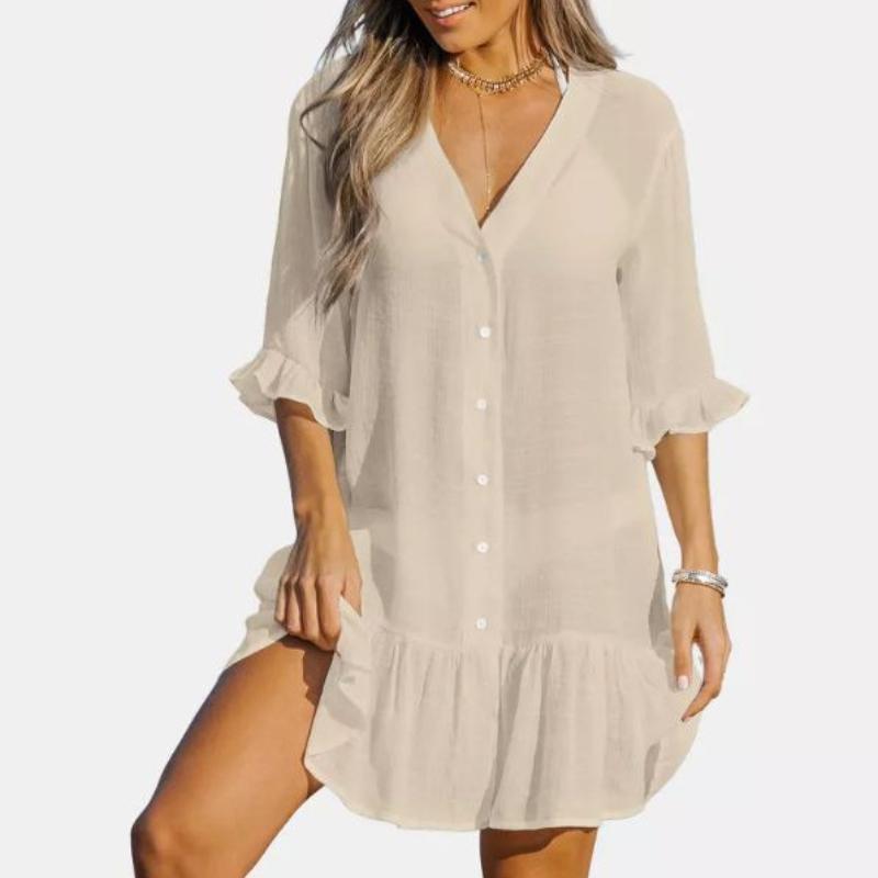 

Рубашка с защитой от солнца, однобортная, с защитой от УФ-лучей, свободного покроя, модная тонкая рубашка с защитой от солнца, пляжная одежда 3XL бежевый