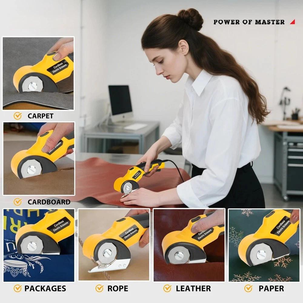 Portable Electric Fabric Cutting Machine Mini Electric Scissors Electric Rotary Fabric Cutter Household DIY Power Tools