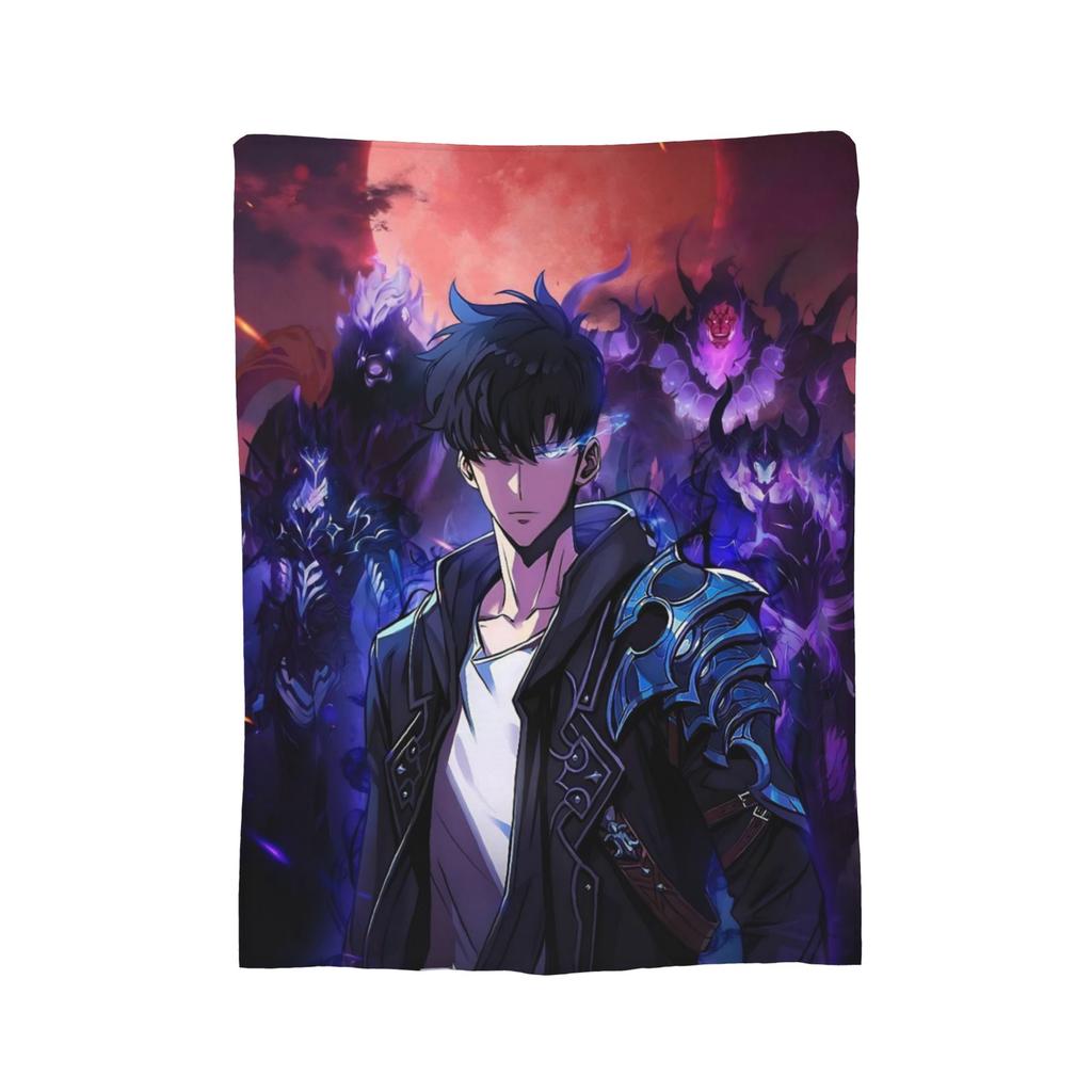 Solos Levelings Vintage Anime Plush Blankets  Awesome Throw Blanket for Home 125*100cm Bedspread,