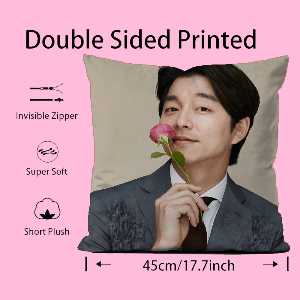 KPOP G-Gong Y-Yoo Pillow Case Pattern Printing Pillowcase Living Room Sofa Cushion Cover Bedroom Room Decor