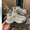 Cowhide Version~ 4CM Shock-absorbing Thick-soled Mesh Women's New Light Leather Sports Dad Shoes In Summer 2025