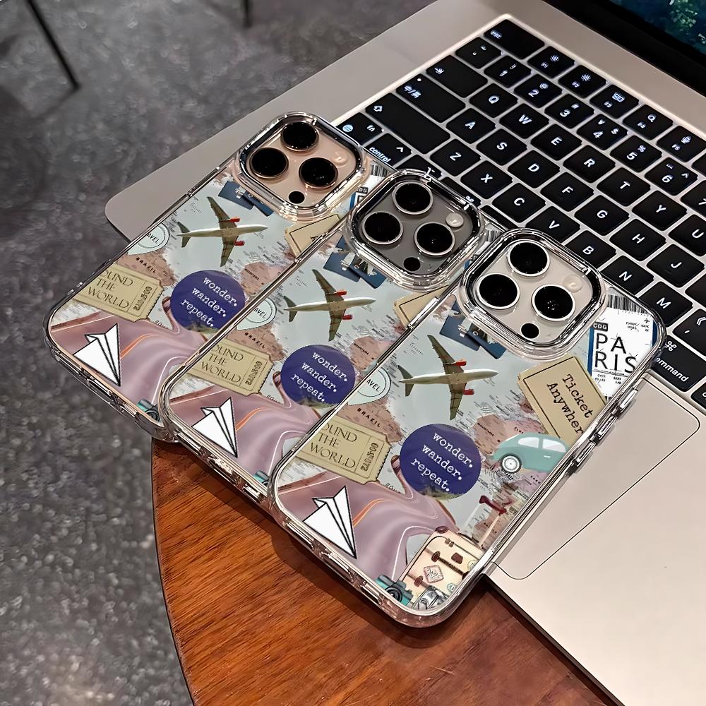 Aircraft Route Design Phone Case For Iphone 17 17E 16E 13 Plus 15 Pro Max 14 16 11 12 Reinforced Corner Anti-Drop Shell Coque