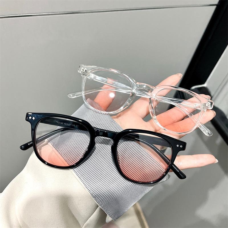 Kvinner Blush Gradient Anti Blue Light Briller Mote Runde Dekorative Solbriller Jenter Søte Shades Eyewear