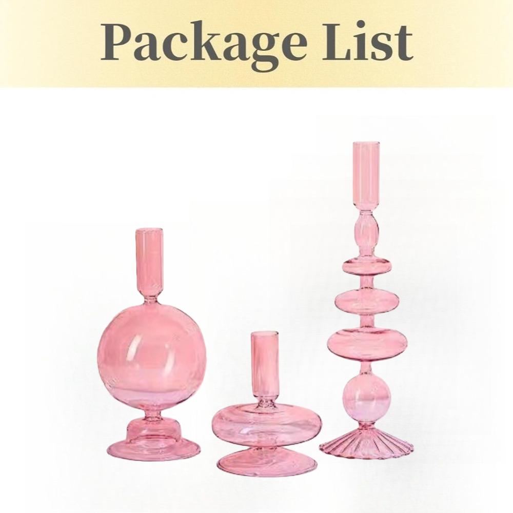 

Creative Minimalist Glass Candle Holder Colorful Taper Candle Stand Dining Table Party Wedding Birthday Home Decoration рожевий