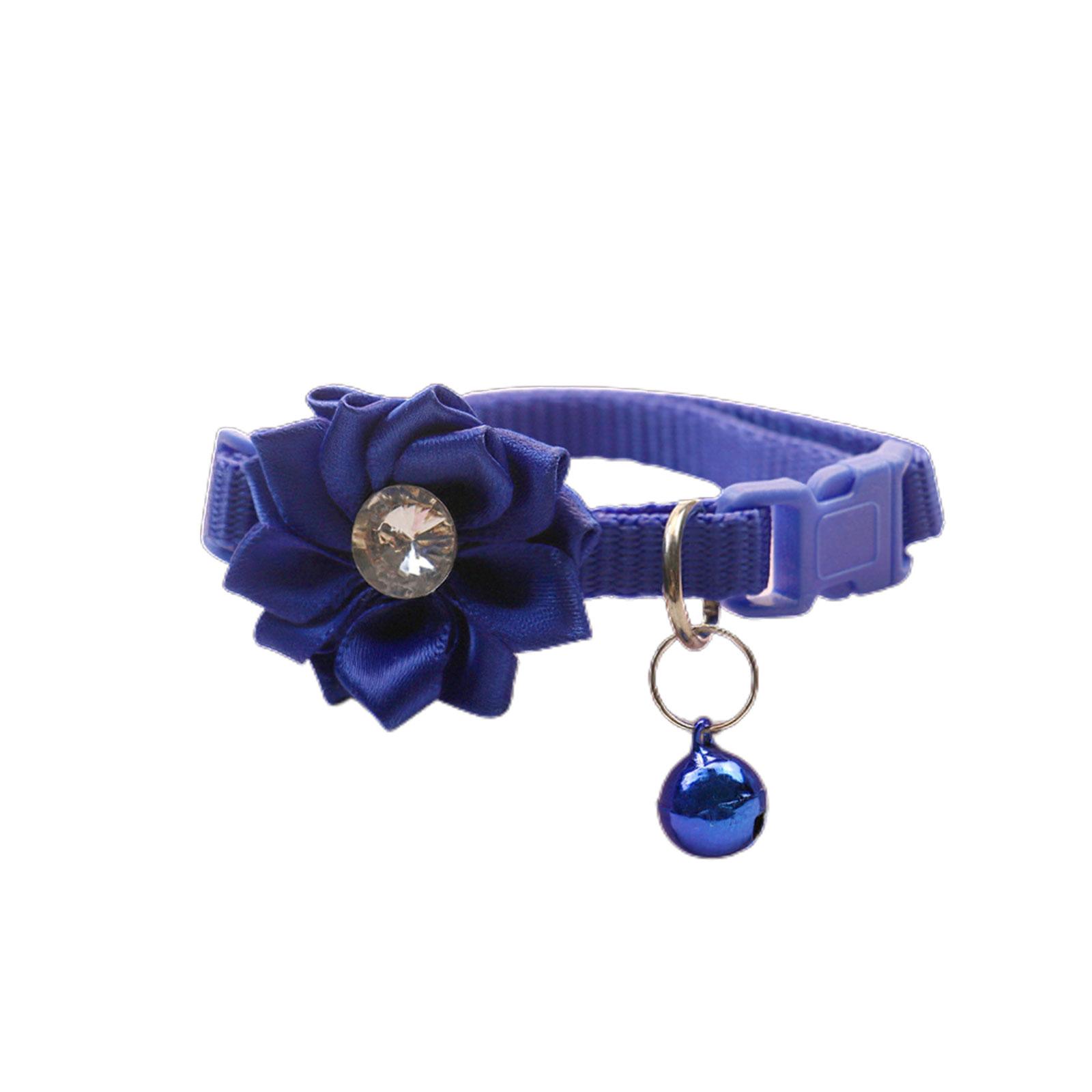 

Dog Cat Collar with Elegant Flower Crystal Breakaway Suit Collar Necklace Collar Big Cute Girl Dog Collar синий
