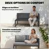 Modular Corner Outdoor Lounge Set for 6, Sofas, Coffee Table, Dark Grey