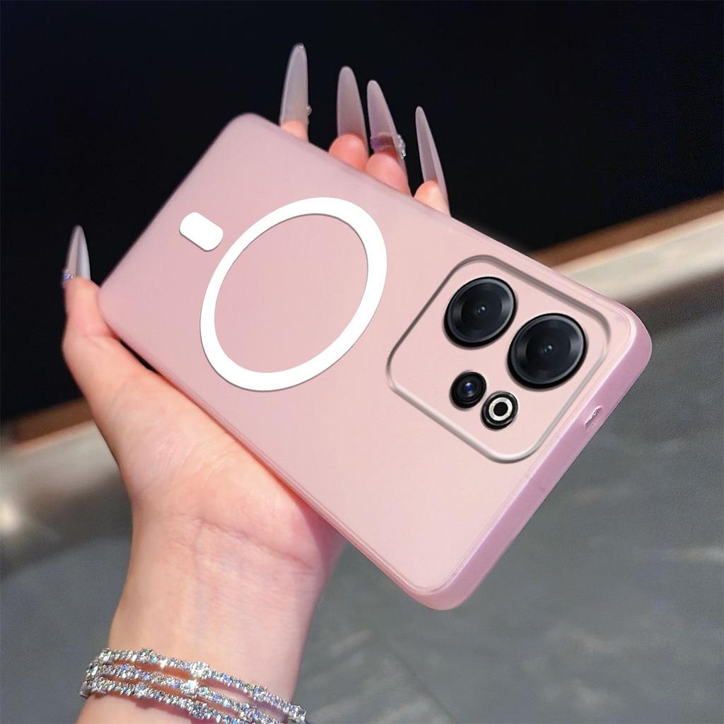 Frosted Semi Clear Magnetic Phone Case for OPPO Reno15 Pro 5G Soft TPU Shockproof Cover