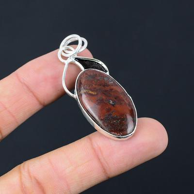 Daughters Day Deal Sterling Silver Natural Red Jasper Birthday Sister Pendant