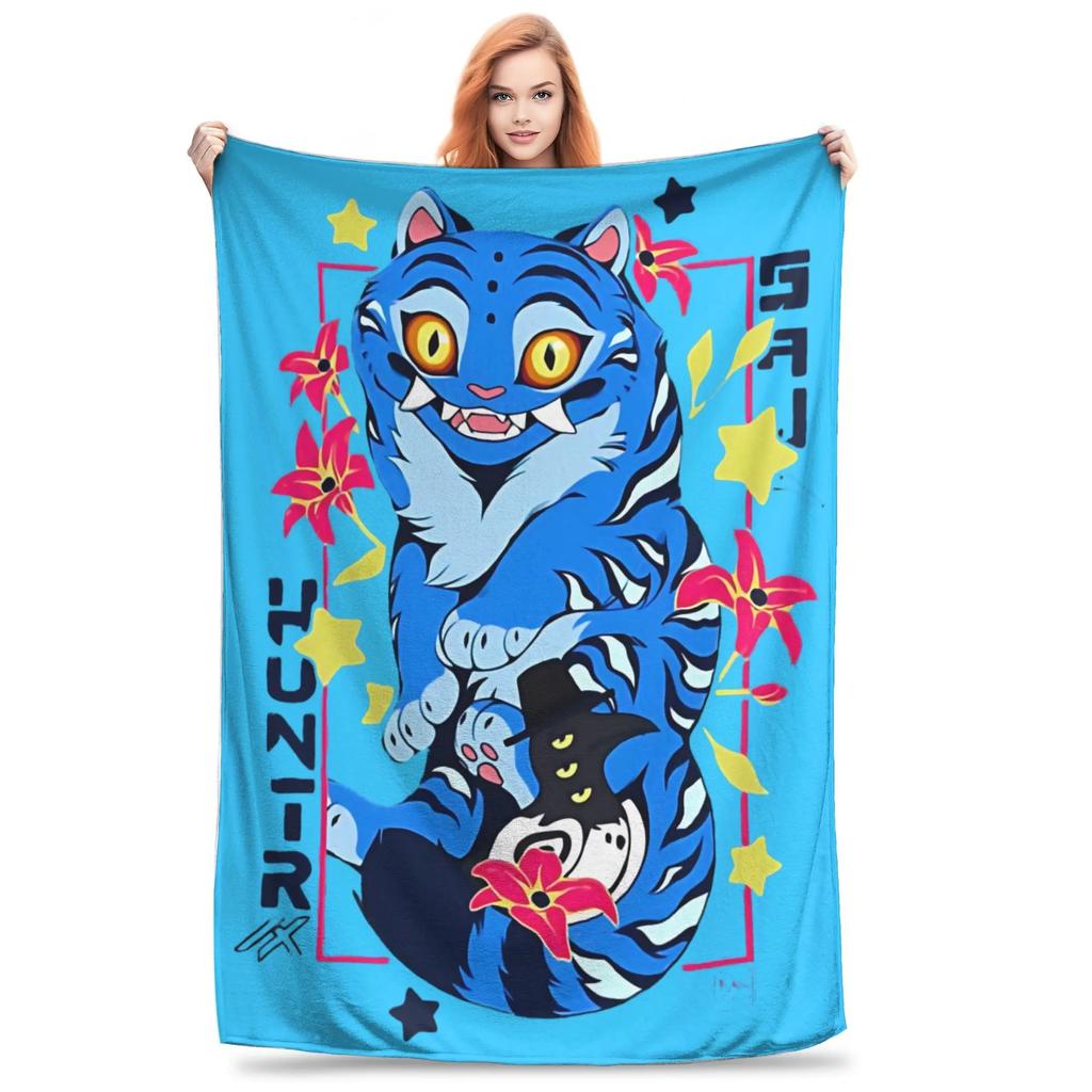 K-Pop D-emon H-unters Anime flannel blanket, soft and comfortable, suitable for home travel party gifts