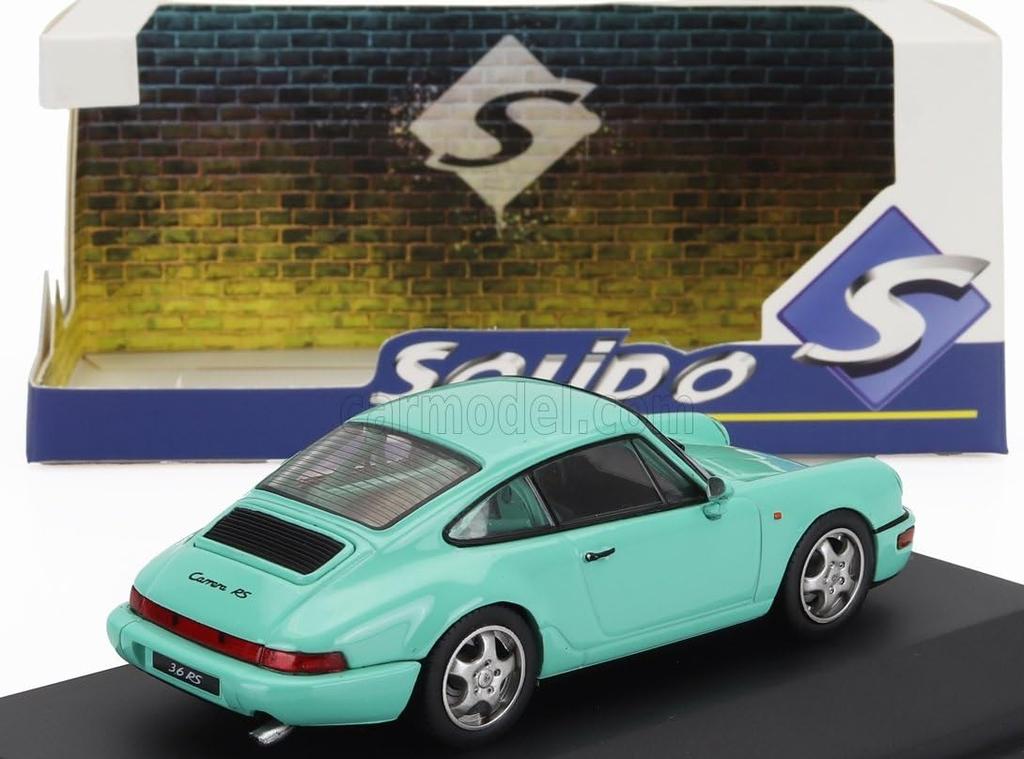 Solido Porsche 911 964 RS Diecast Car Scale Clubsport Coupe 1994 1/43 (Light Green) [Used]