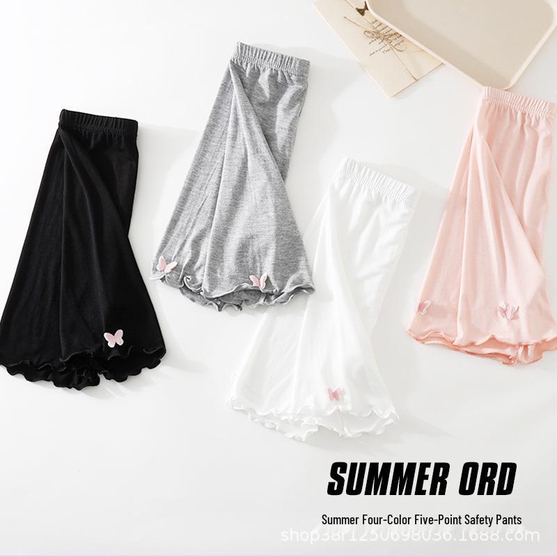 Girls' Summer Mid-Length Modal Leggings - Fashionable and Lightweight Seven-Point Pants for Kids
