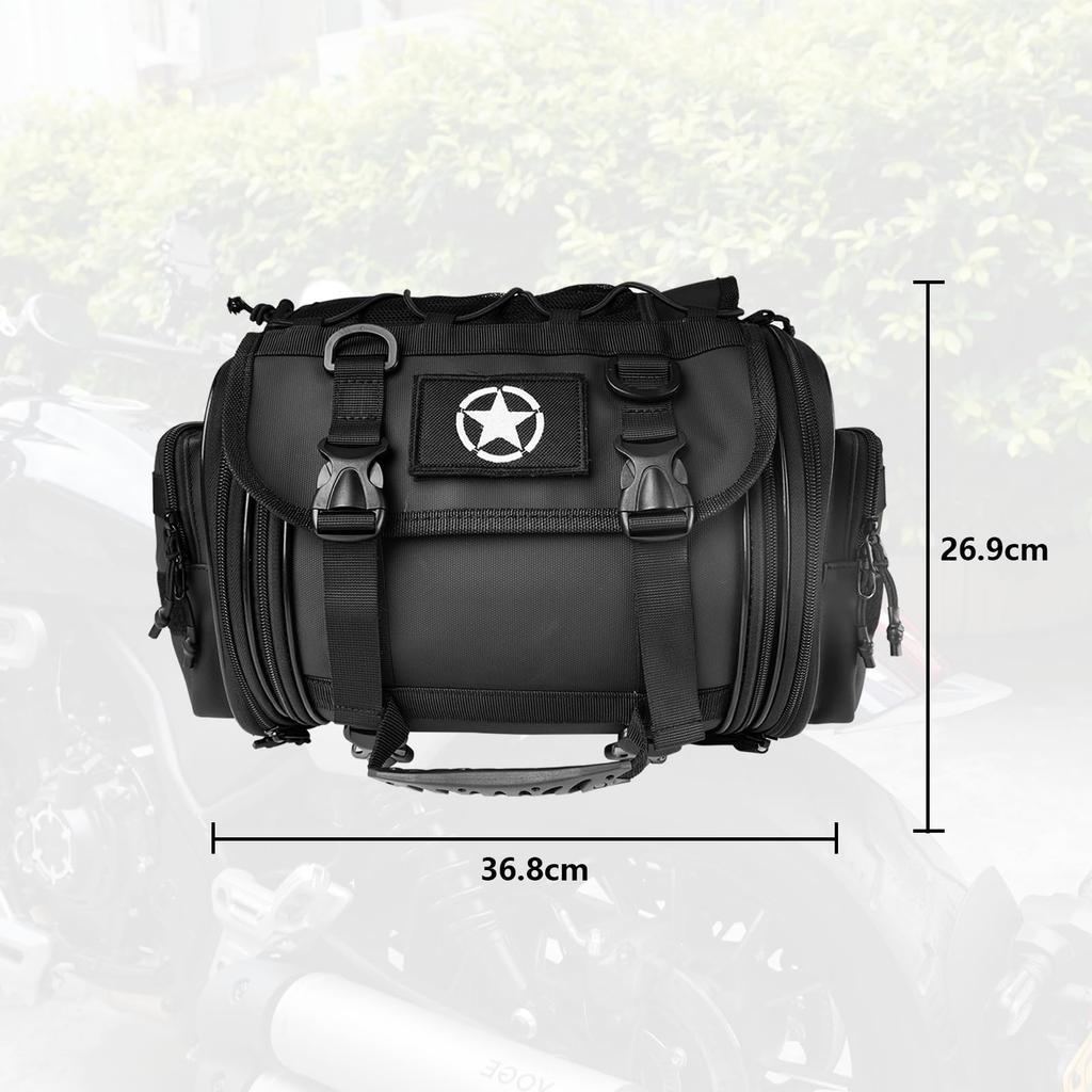 Vancroser Touring Bag for Motorcycles Seat Bag with Expandable Function 16L S Size Motorcycle Bag Camping Touring Outdoor Storage CB400 Kawasaki
