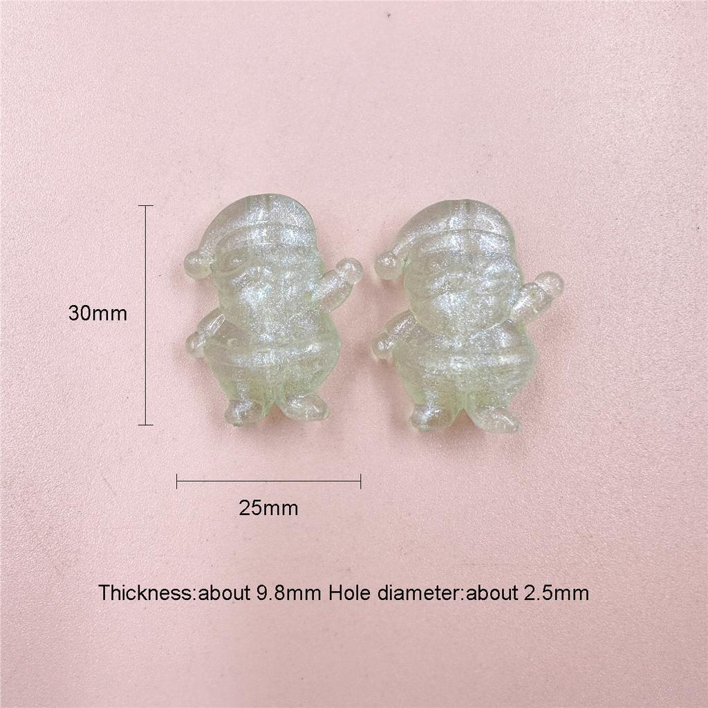 5pcs 25*30mm Acrylic Transparent UV Colorful Christmas Dwarfs Beads DIY Jewelry Accessories For Bracelet Earring Making