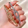 Light Luxury High-grade Diamond-encrusted Horseshoe Buckle Bracelet Women's Fashion Niche Design Personalized Versatile Geometric Bracelet