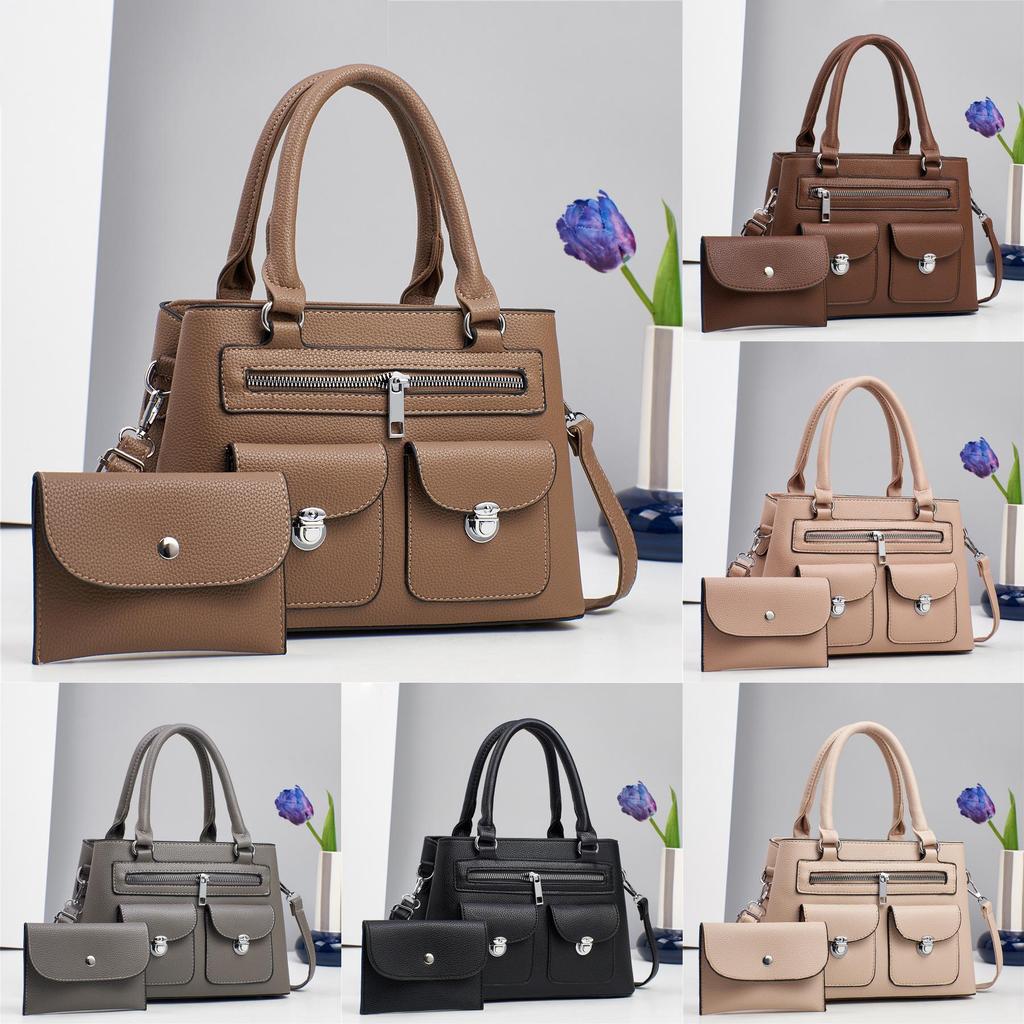 Simple Style Large Capacity Pu Tote Bag With Inner Pockets For Women