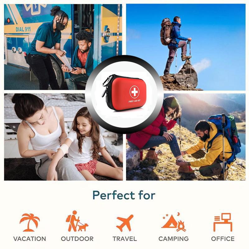 Hard Shell Mini Compact First Aid Kit Small Personal Emergency Survival Kit for Travel Hiking Camping Backpacking Hunting