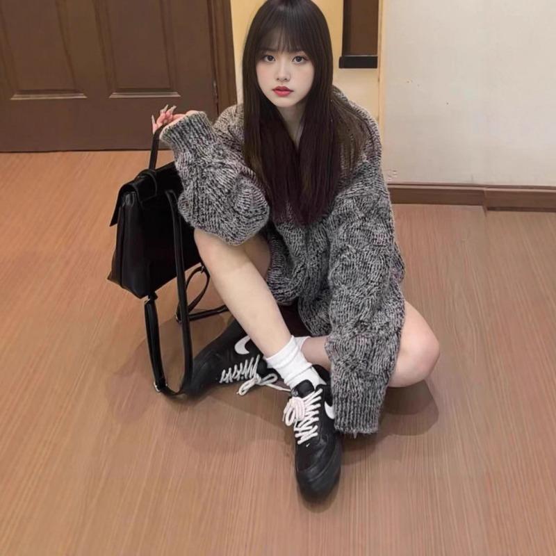 Autumn and winter new women's clothing Fair Island sweater women's loose turtleneck long-sleeved top jacket temperament knitted cardigan