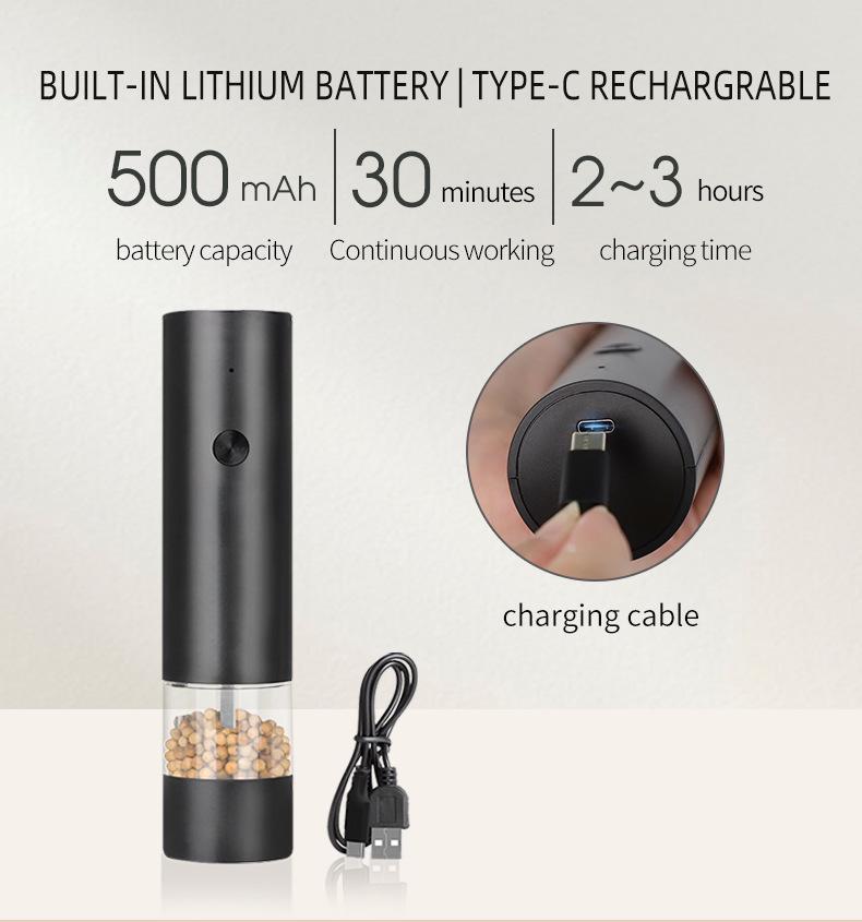 Elektrická láhev na mlýnek na pepř a mořskou sůl