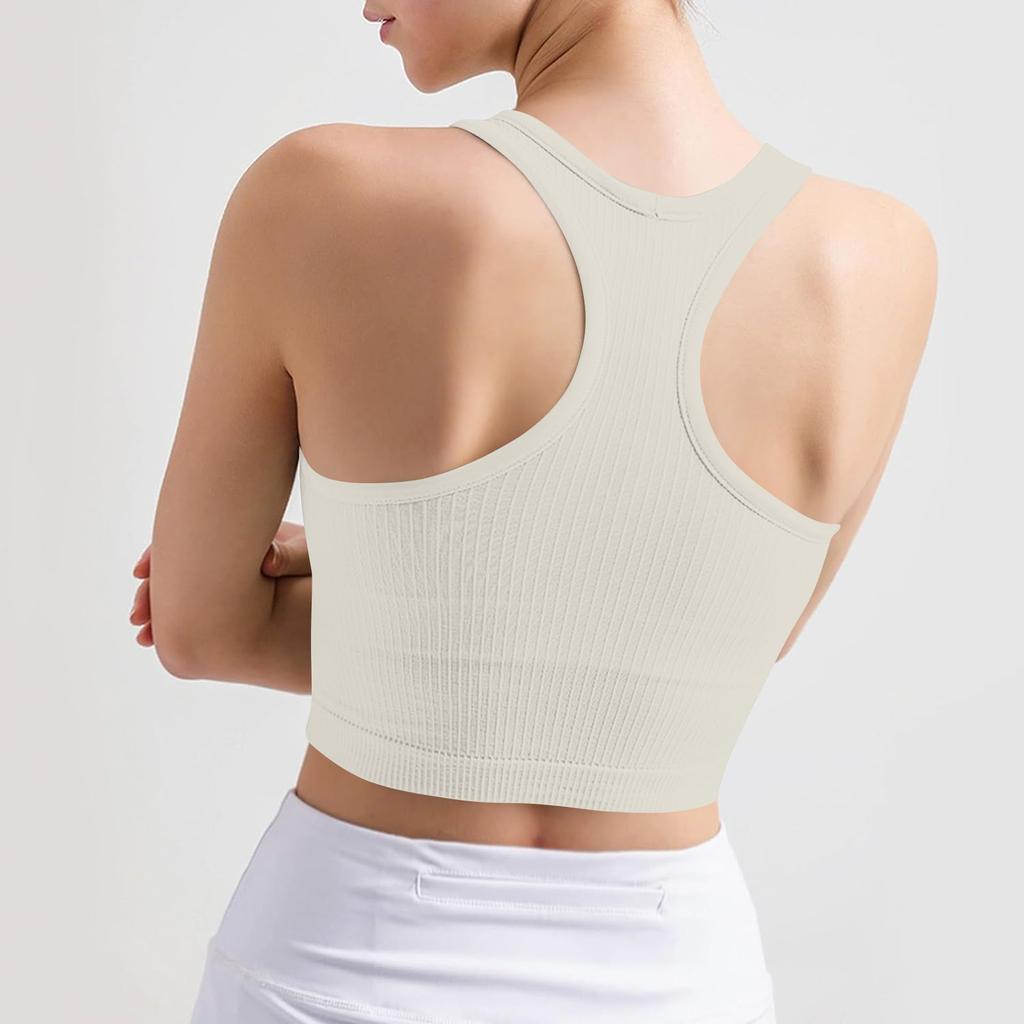 Breathable And Shock-absorbing Sports Bra With Chest Cushion And Herringbone Thread Top For External Wear