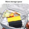 Expandable Double Deck Lunch Box Thermal Leak Proof Food Bag with Oversized Cup Pocket and Adjustable Strap