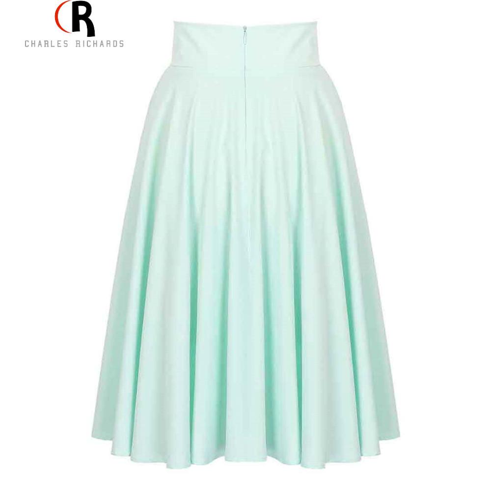 2018 Summer High Waist Retro Bohemian Midi Skater Dress