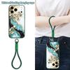 Marble Pattern Hand Strap Case For iPhone 17 Pro Max iPhone 16 15 14 13 Pro Max Magnetic For Magsafe Hybrid TPU+PC Matte Cover