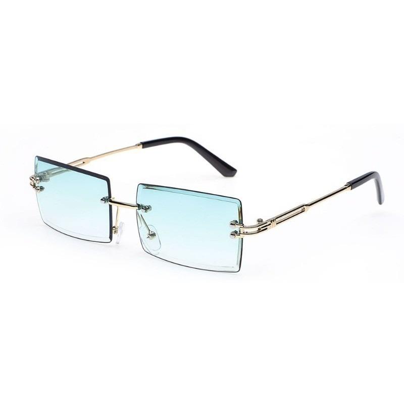 Retro Women Sunglasses Brand Designer Fashion Rimless Gradient Sun Glasses Shades Lady Cutting Lens Ladies Frameless Eyeglasses