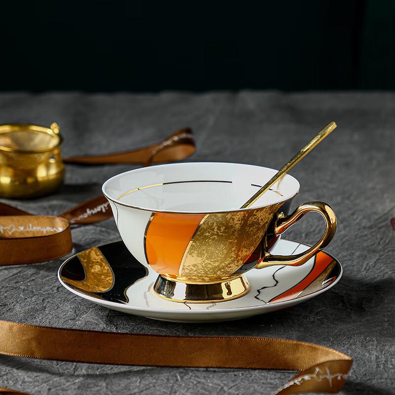 

MY Retro Ceramic Coffee & Afternoon Tea Cup and Saucer Set 1 Cup, 1 Saucer, 1 Spoon