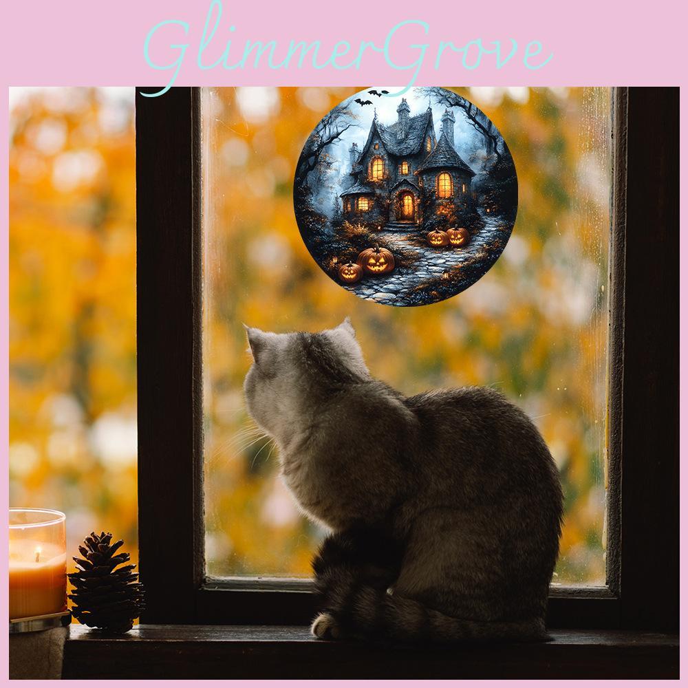 Pumpkin Halloween Castle Bat Uv Static Adhesive Free Home Stickers Decoration