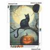 Diamond Painting Kit Black Cat Moon Pumpkin Design DIY 5D Full Drill Canvas Art Creative Handmade Craft for Adults Decor Home