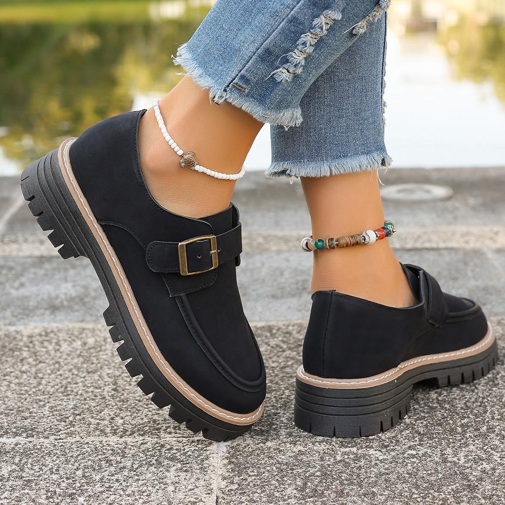Fashion Big Size British Style Increase Platform Small Leather Shoes for Women  New Cross-border Mary Jane Retro Loafer Shoes